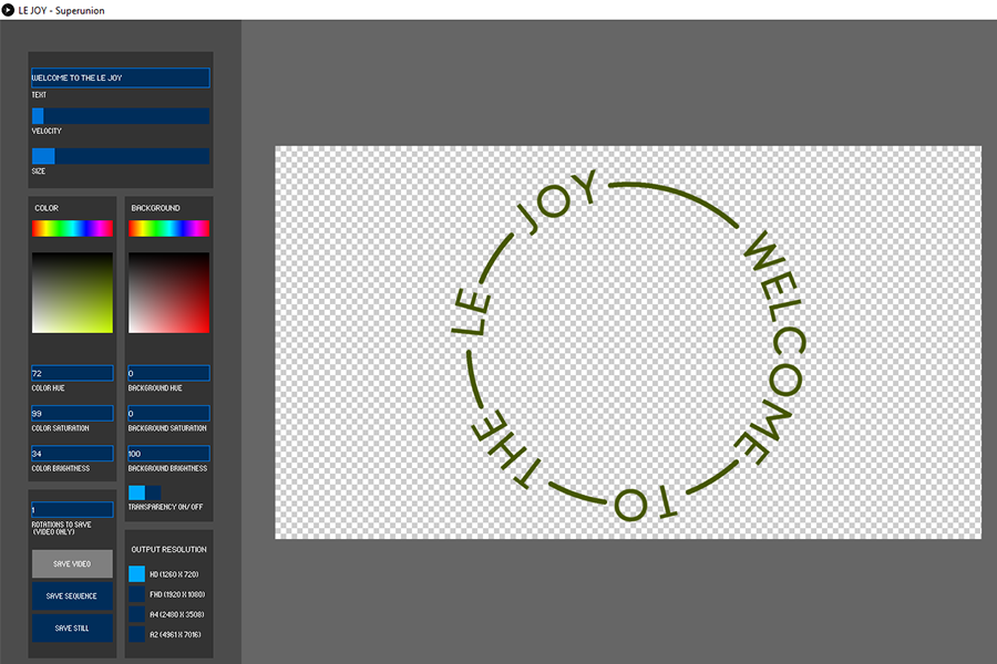 screenshot from le joy hotel moving logo generator